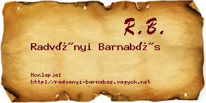 Radványi Barnabás névjegykártya
