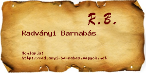 Radványi Barnabás névjegykártya