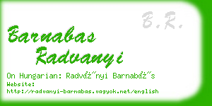 barnabas radvanyi business card